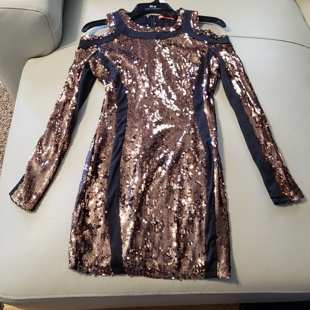 open shoulder party dress